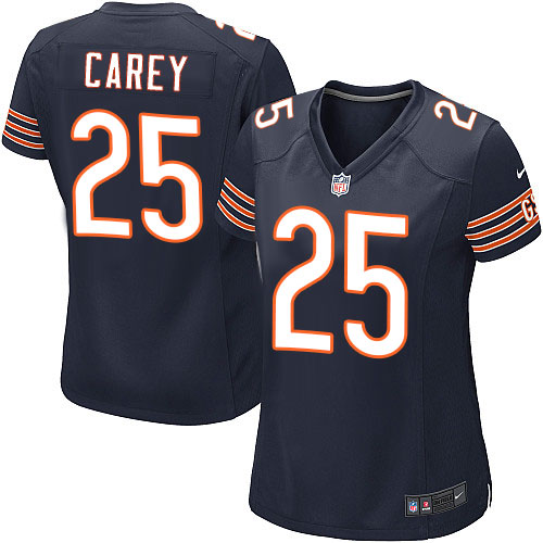 Women's Game Ka'Deem Carey Nike Jersey Navy Blue Home - #25 NFL Chicago Bears